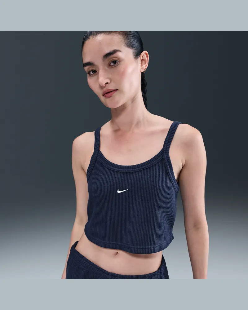 Nike Sportswear Chill Waffle Crop-Tanktop (Damen) - Blau Blau