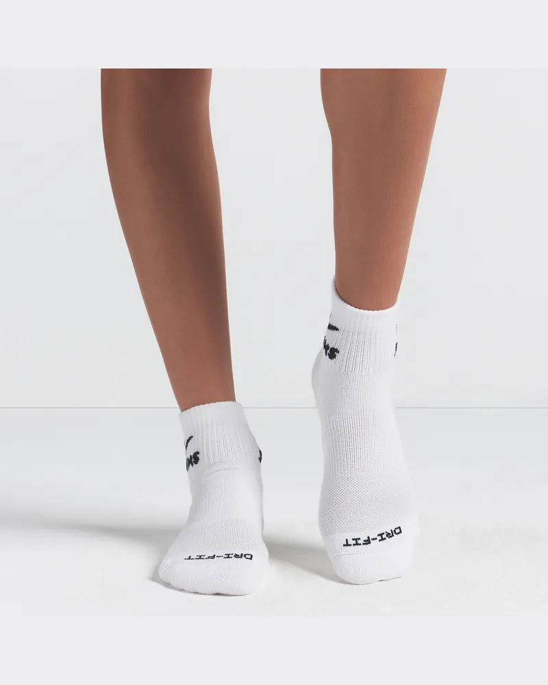 Nike SKIMS Dri-FIT viertellange Socken (Damen, 3 Paar) - Weiß Weiß