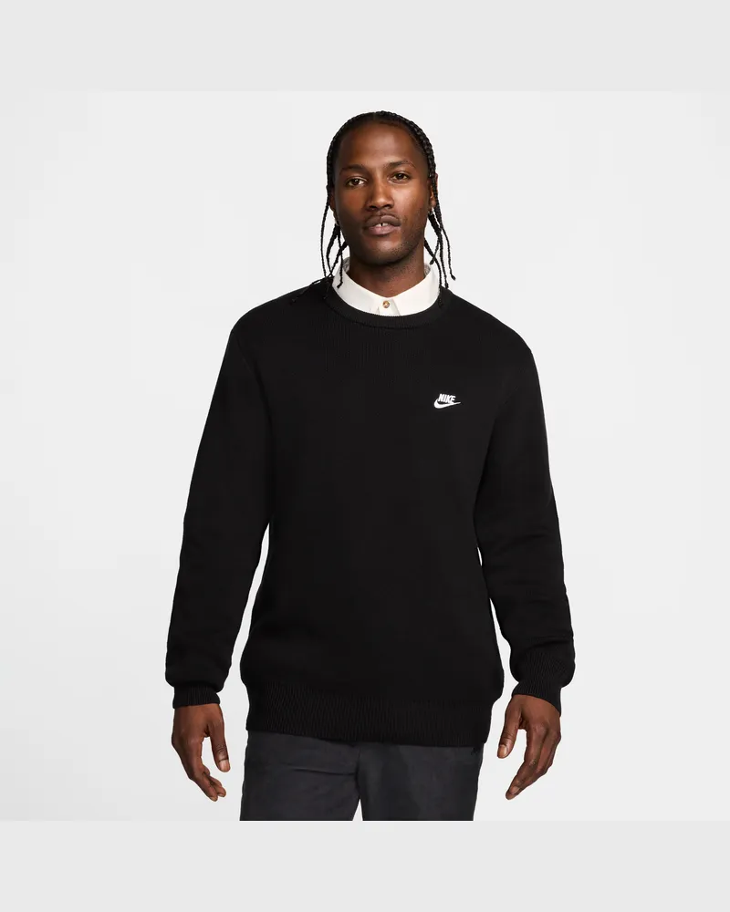 Nike Club Pullover mit Rundhalsausschnitt (Herren) - Schwarz Schwarz