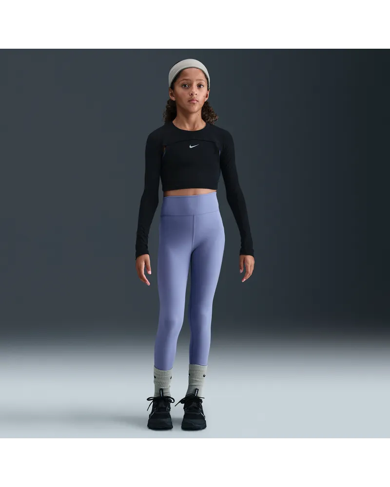 Nike One Dri-FIT-Leggings mit hohem Taillenbund für ältere Kinder (Mädchen) - Blau Blau