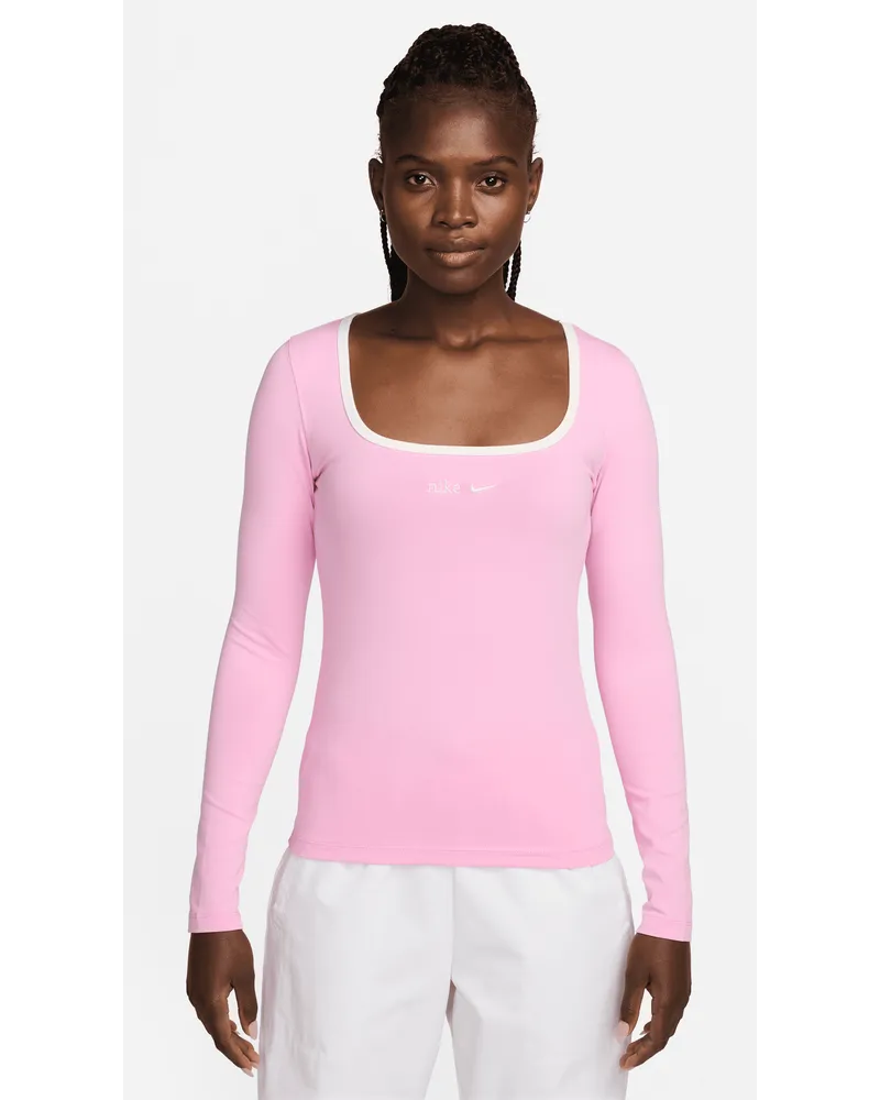 Nike Sportswear Longsleeve mit Karree-Ausschnitt für Damen - Pink Pink