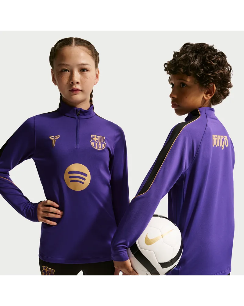 Nike FC Barcelona Strike Auswärtsspiel Kobe Dri-FIT Fußball-Drill-Oberteil aus Strickmaterial (ältere Kinder) - Lila Lila