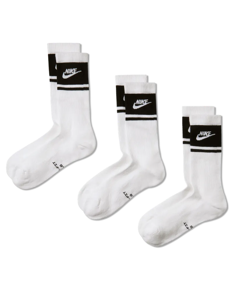 Nike Everyday Elevated Crew-Socken (3 Paar) - Weiß Weiß