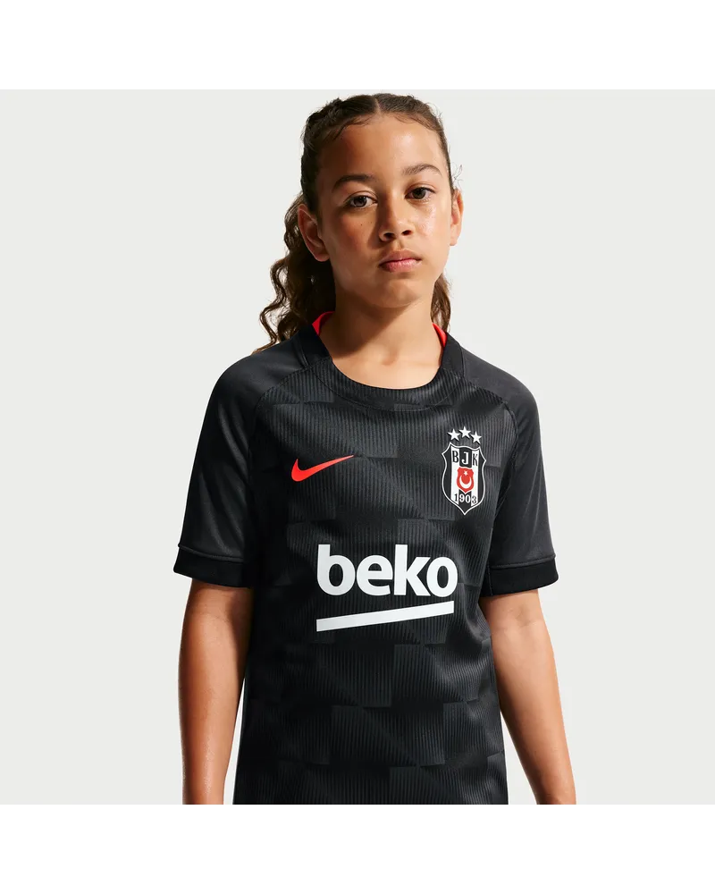 Nike Beşiktaş J.K. 2026/27 Third  Dri-FIT Replika-Fußballtrikot (ältere Kinder) - Schwarz Schwarz