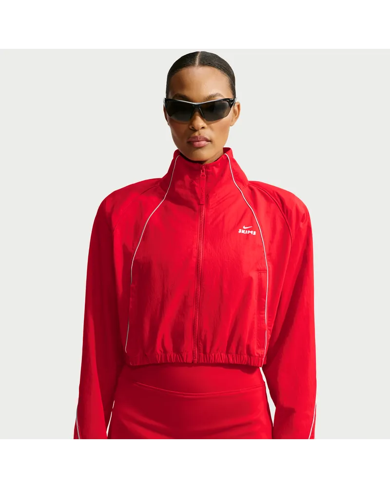 Nike SKIMS Crunchy Nylon verkürzte Jacke (Damen) - Rot Rot