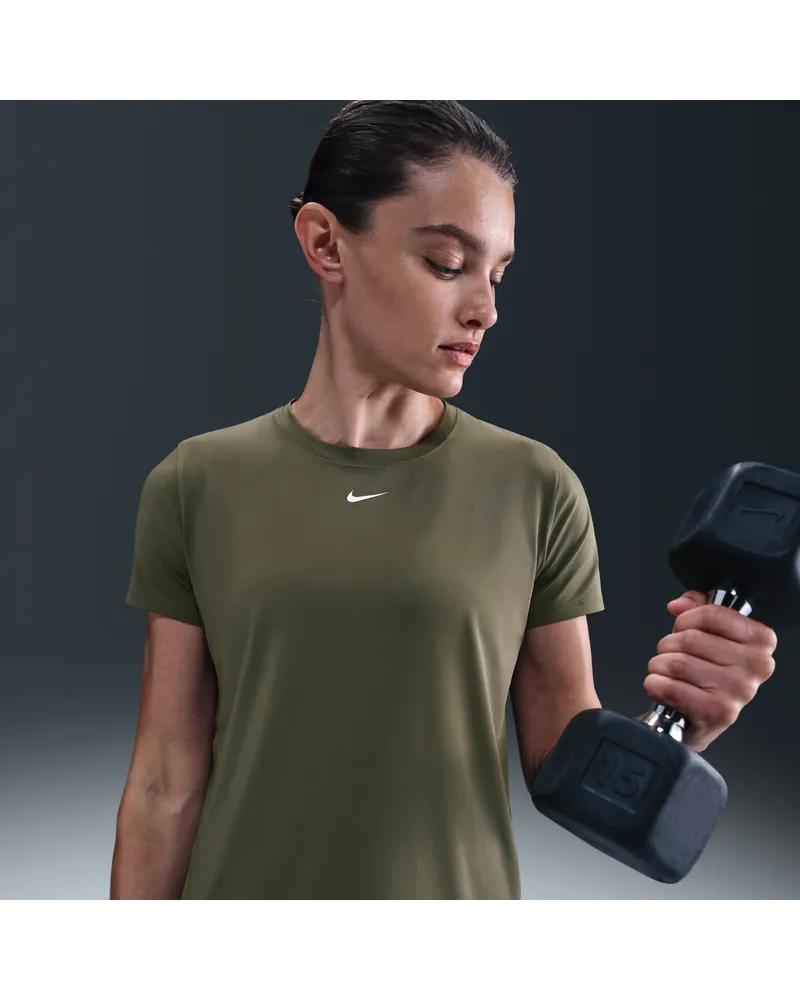 Nike One Classic Dri-FIT Kurzarm-Oberteil für Damen - Grün Grün