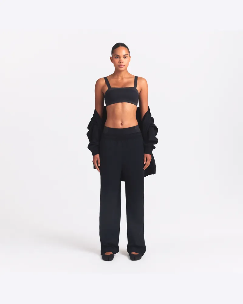 Nike SKIMS Matte Tricot Damenhose mit seitlichem Druckknopf - Schwarz Schwarz