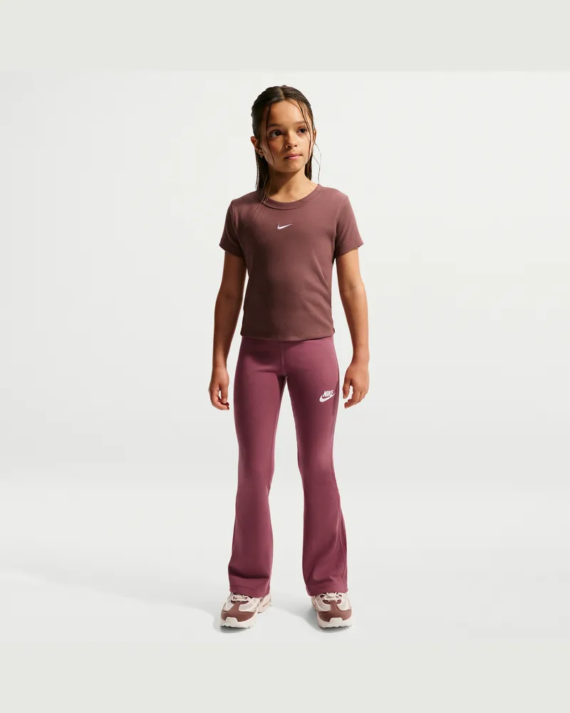 Nike Classic Leggings mit hohem Bund und ausgestelltem Bein für Mädchen - Rot Rot