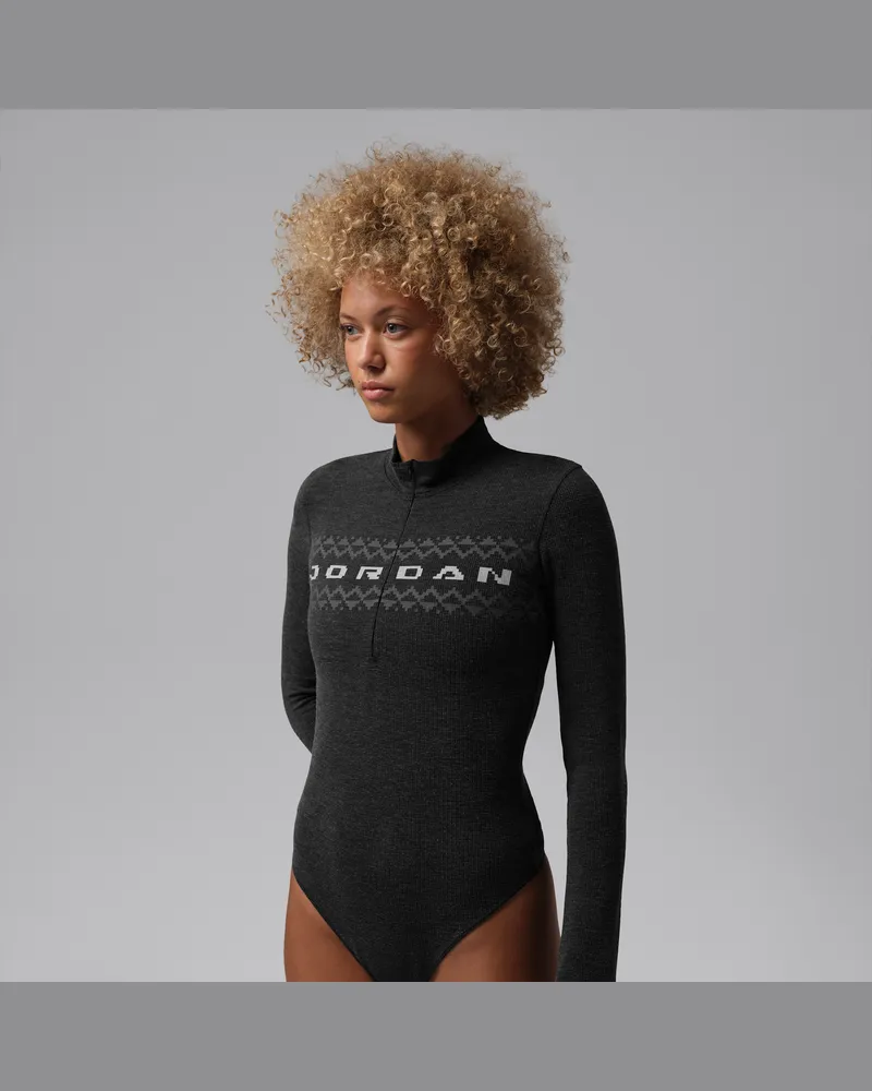 Jordan Flight Longsleeve-Bodysuit für Damen - Schwarz Schwarz