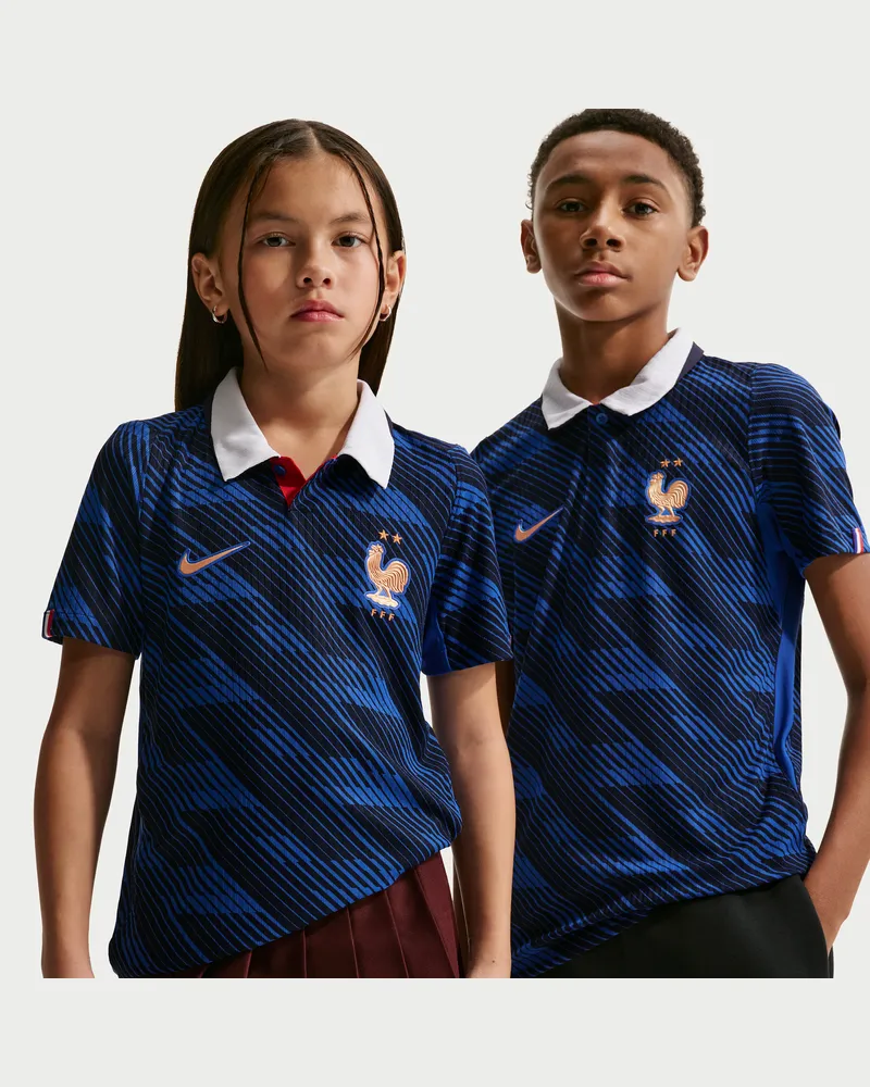 Nike Französische Nationalmannschaft 2026  Aero-FIT Match-Heimspieltrikot (ältere Kinder) - Blau Blau
