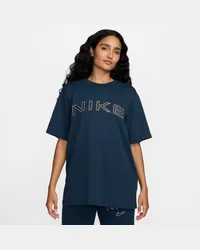 Nike Sportswear weites Kurzarmshirt mit Grafik (Damen) - Blau Blau