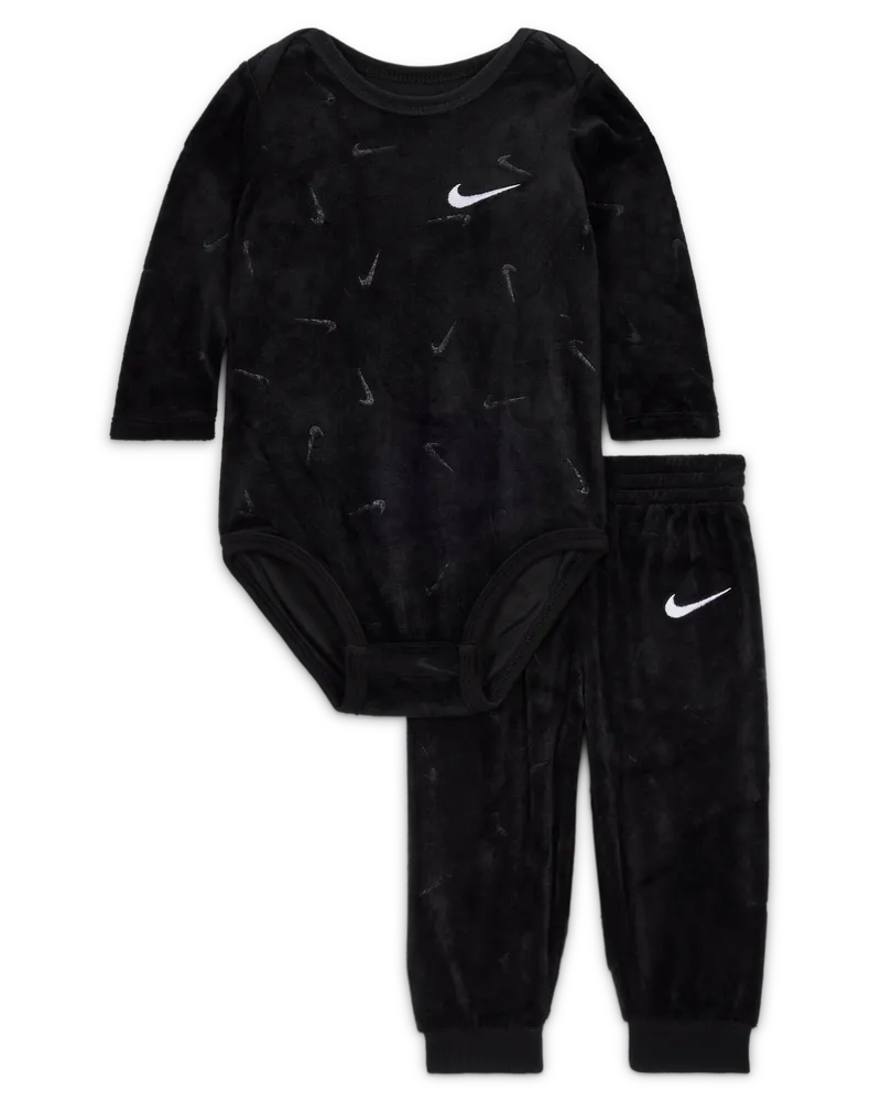 Nike Baby Essentials Set aus Bodysuit und Hose (Babys, 0–6 M) - Schwarz Schwarz