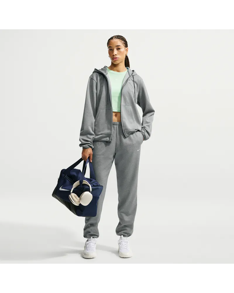 Nike Studio Fleece Sport Therma-FIT Hose mit mittelhohem Bund (Damen) - Grau Grau