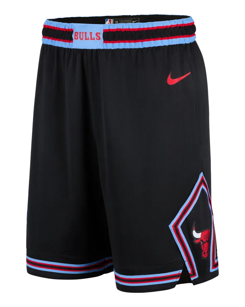 Nike Chicago Bulls City Edition  Dri-FIT NBA Swingman Shorts für Herren - Schwarz Schwarz