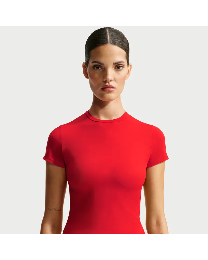 Nike SKIMS Matte gepolstertes Baby-T-Shirt (Damen) - Rot Rot