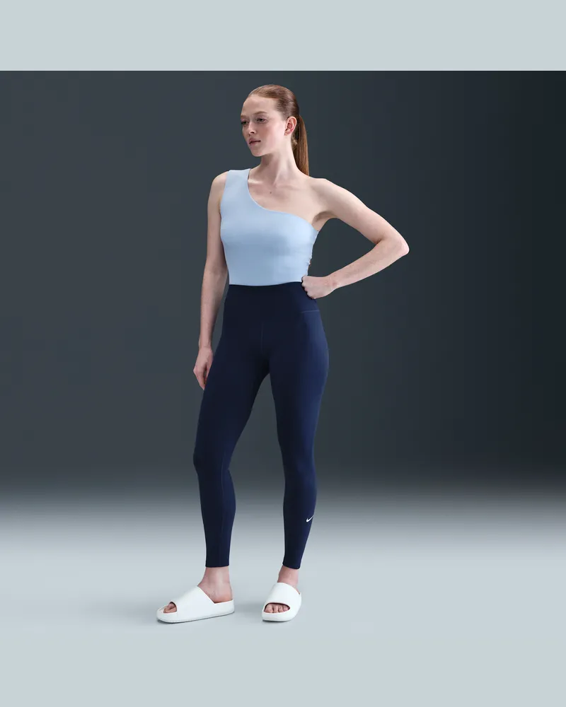 Nike One Leggings in voller Länge mit hohem Bund für Damen - Blau Blau