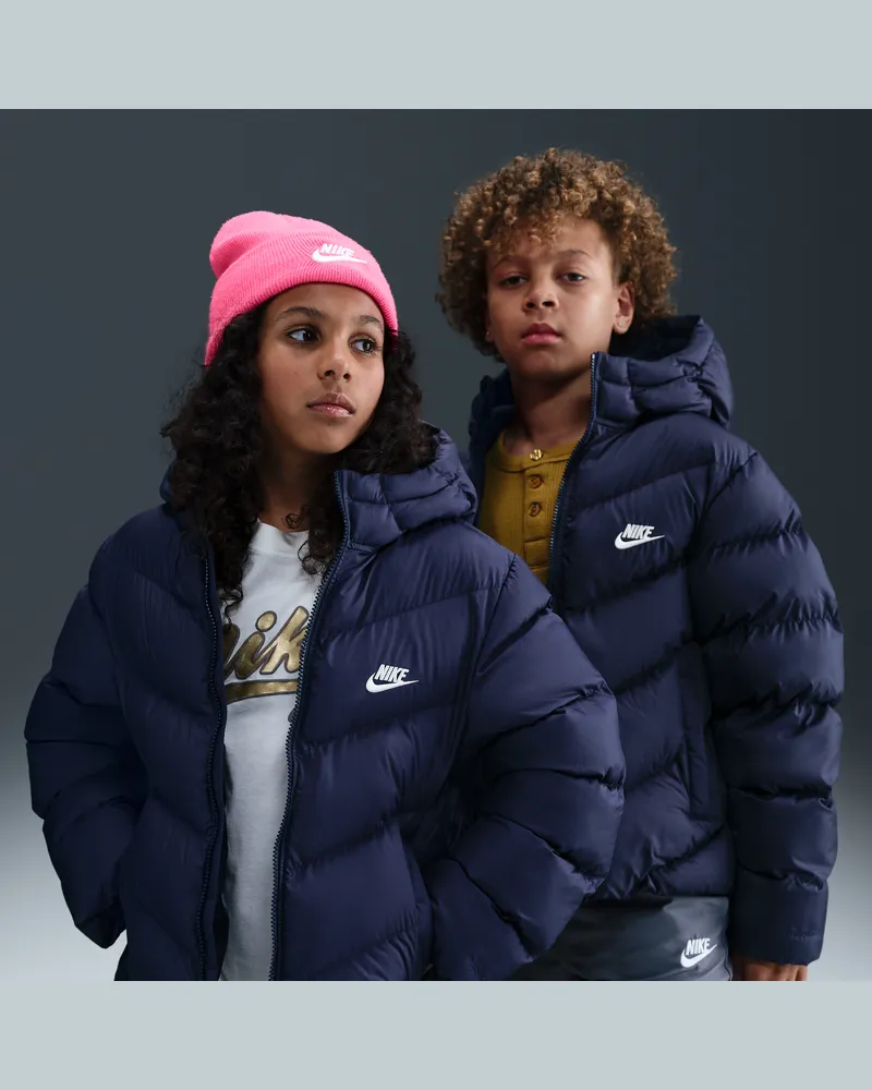 Nike Sportswear All Day Play Therma-FIT-Puffer-Jacke mit weiter Passform (ältere Kinder) - Blau Blau