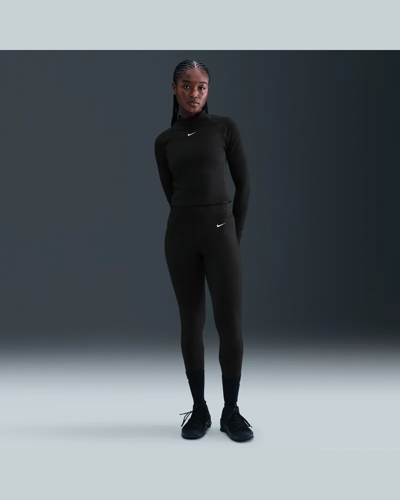 Nike Pro Leggings mit hohem Bund (Damen) - Schwarz Schwarz
