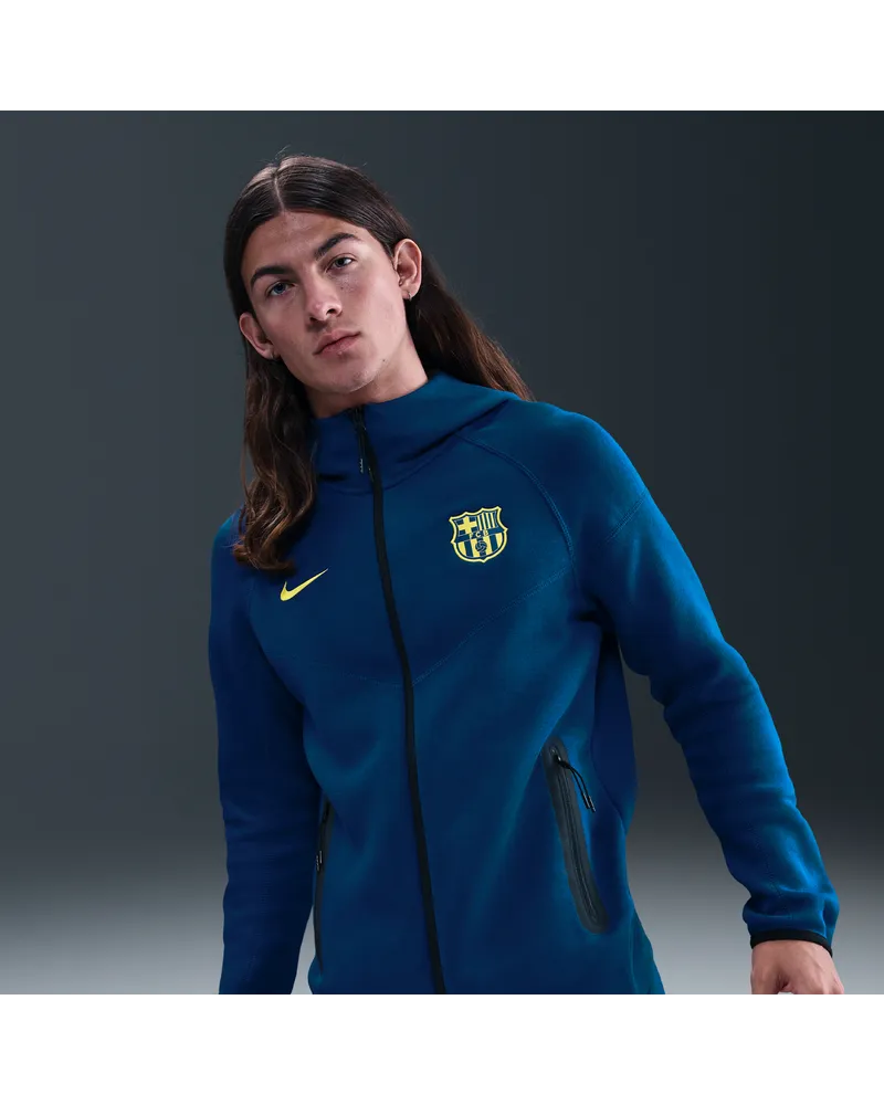 Nike FC Barcelona Tech Windrunner Fourth  Fußballjacke aus Fleece mit durchgehendem Reißverschluss (Herren) - Blau Blau