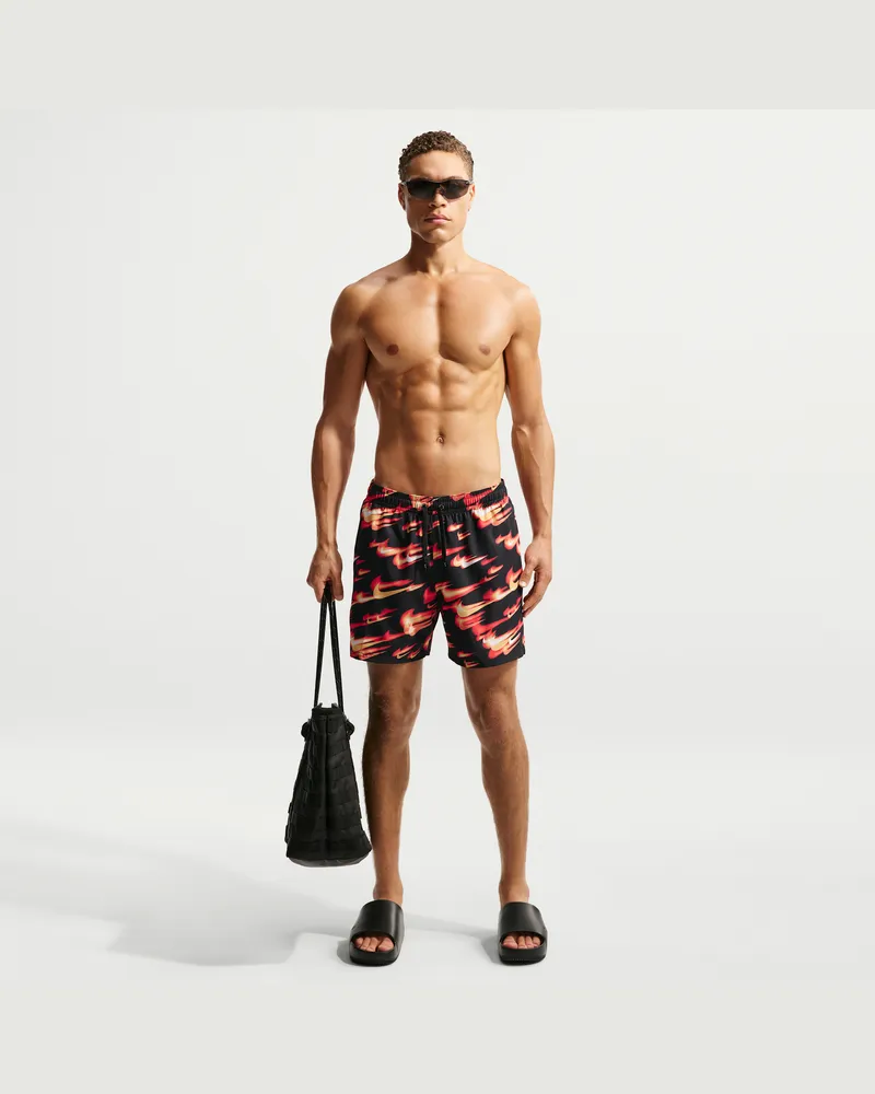 Nike Swim Breaker Volley Badeshorts (ca. 12,5 cm) mit integriertem Slip (Herren) - Rot Rot