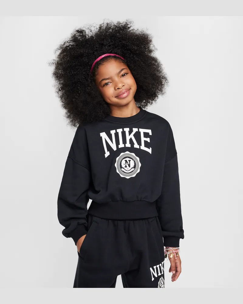 Nike Sportswear Club Sweatshirt aus French Terry (Mädchen) - Schwarz Schwarz