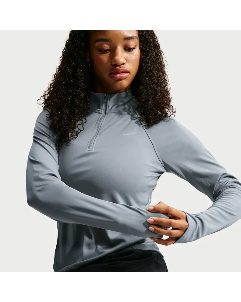 Nike Tempo Dri-FIT Lauf-Tanktop mit Viertelreißverschluss (Damen) - Grau Grau