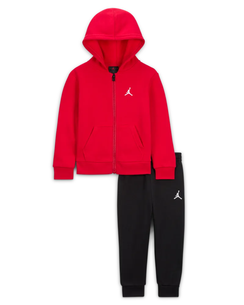 Jordan Brooklyn Fleece 2-teiliges Kapuzenjacken-Set mit durchgehendem Reißverschluss (Babys, 12–24 M) - Schwarz Schwarz