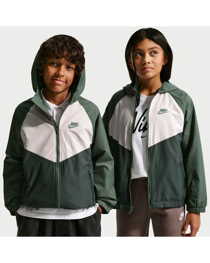 Nike Windrunner Repel-Jacke mit Kapuze für ältere Kinder - Grün Grün