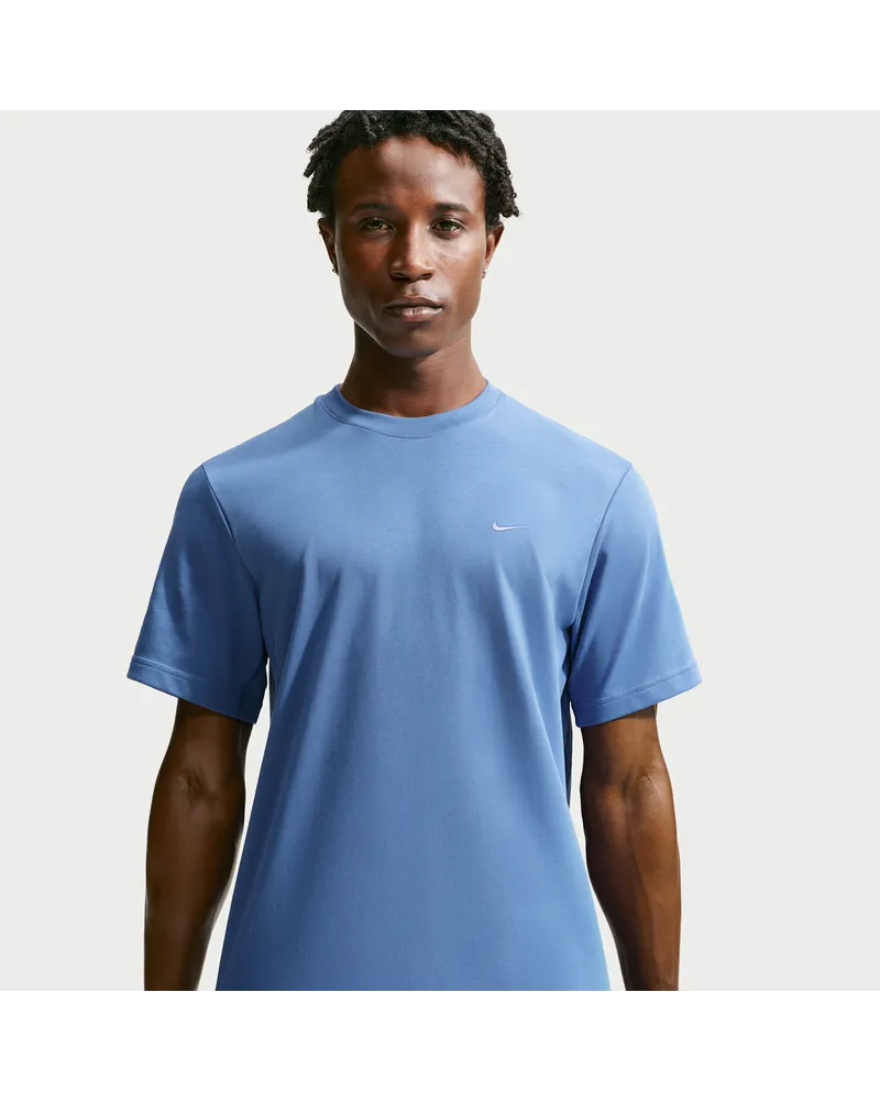 Nike Primary vielseitiges Nike Dri-FIT Kurzarm-Oberteil für Herren - Blau Blau