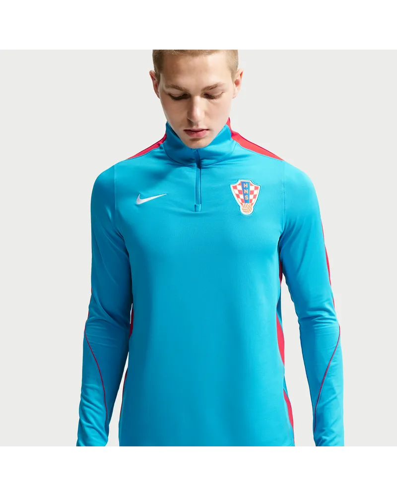 Nike Kroatien 2026  Dri-FIT Fußball-Strike-Drill-Oberteil mit Halbreißverschluss (Herren) - Blau Blau