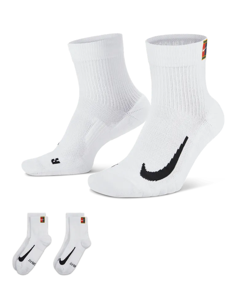 Nike Court Multiplier Max Tennis-Knöchelsocken (2 Paar) - Weiß Weiß