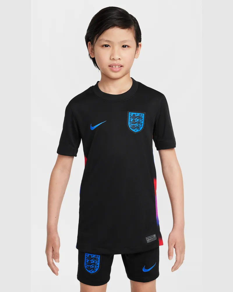 Nike England 2025 Stadium Away (Frauenteam)  Dri-FIT Replika-Fußballtrikot (ältere Kinder) - Schwarz Schwarz