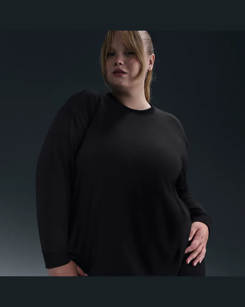 Nike One Relaxed Dri-FIT-Longsleeve (große Größen) (Damen) - Schwarz Schwarz
