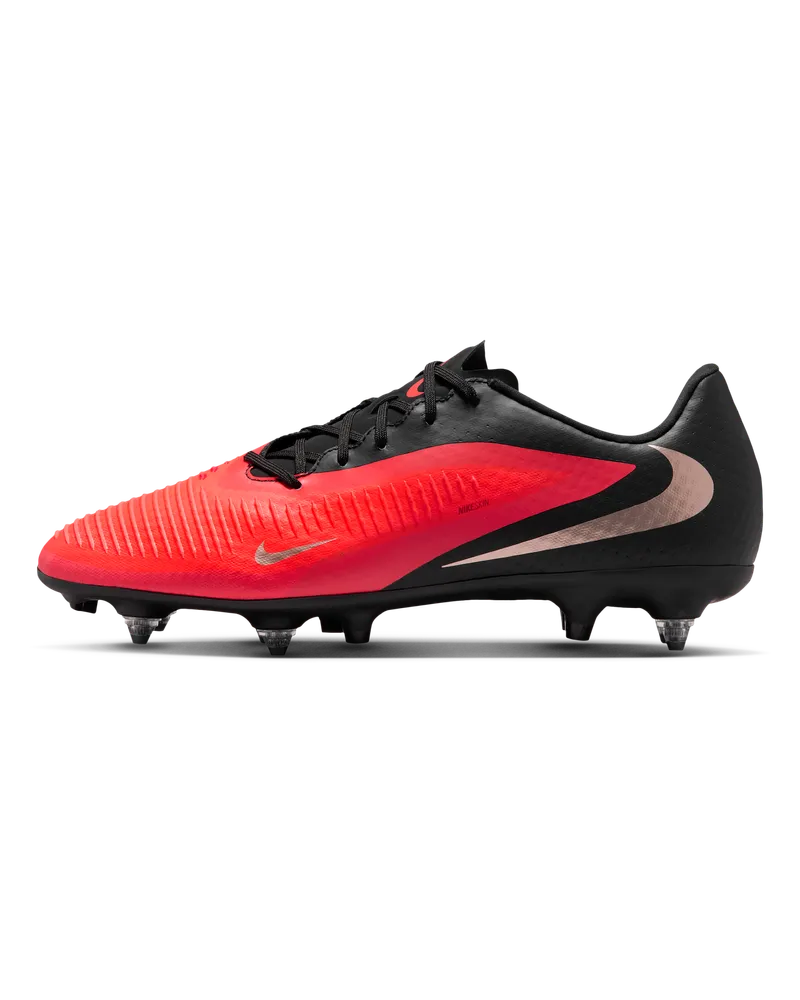 Nike Phantom 6 Low Academy Fußballschuh für weichen Rasen - Rot Rot