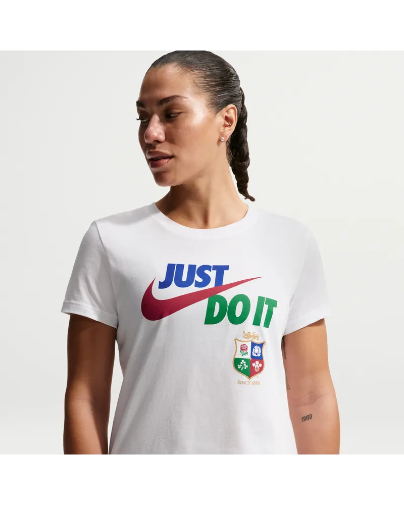 Nike Just Do It-T-Shirt für Damen der British & Irish Lions - Weiß Weiß