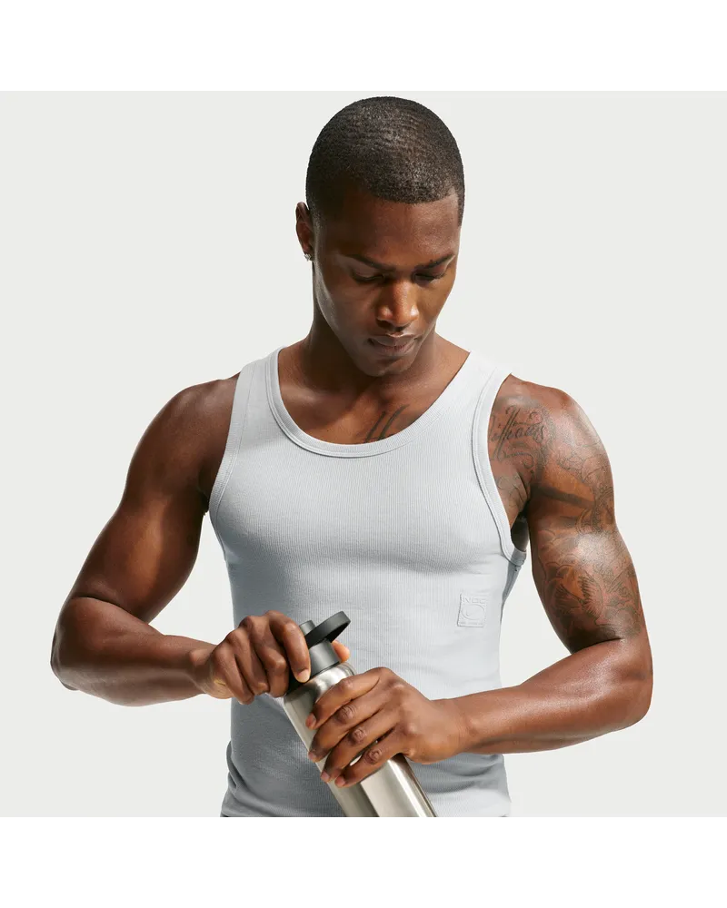Nike N.A.C. Dri-FIT Tanktop aus Rippmaterial (Herren) - Grau Grau