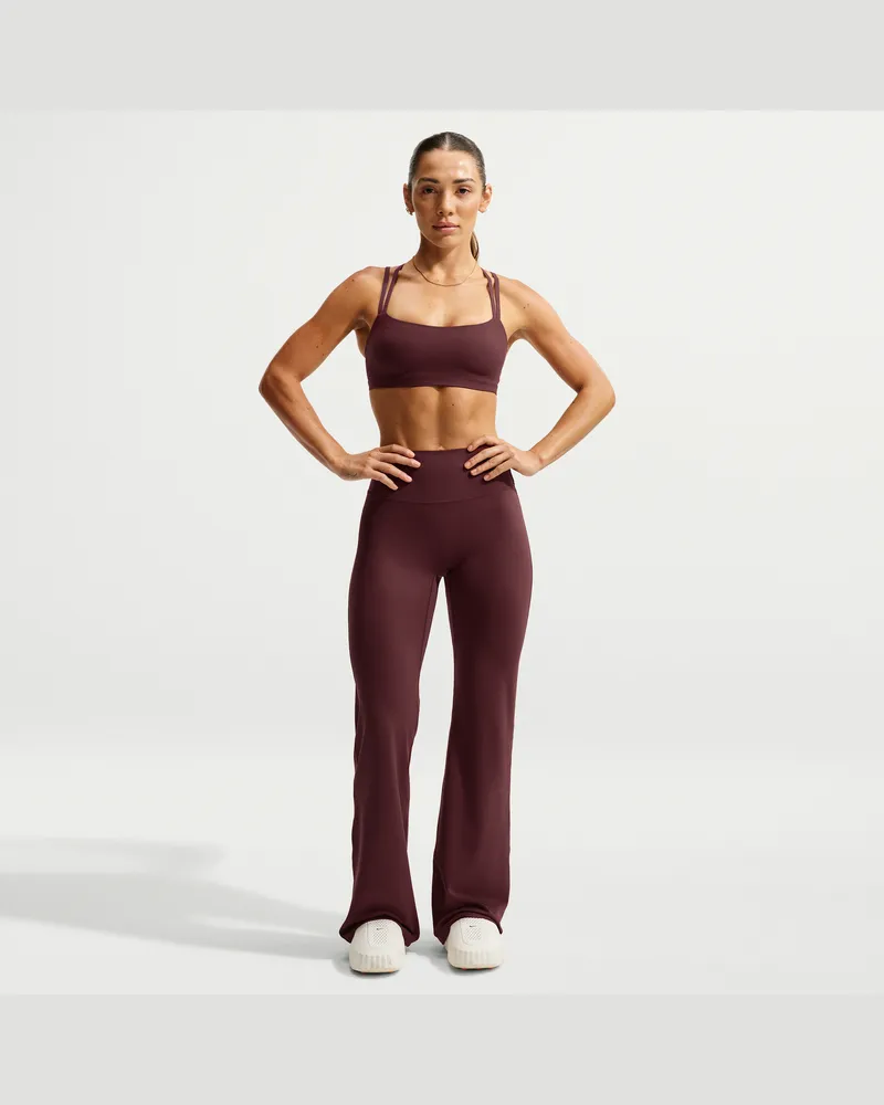 Nike Zenvy ausgestellte Leggings mit hohem Bund und ohne Frontnaht (Damen) - Lila Lila
