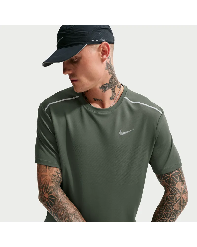 Nike Miler Dri-FIT Kurzarm-Laufoberteil für Herren - Grün Grün