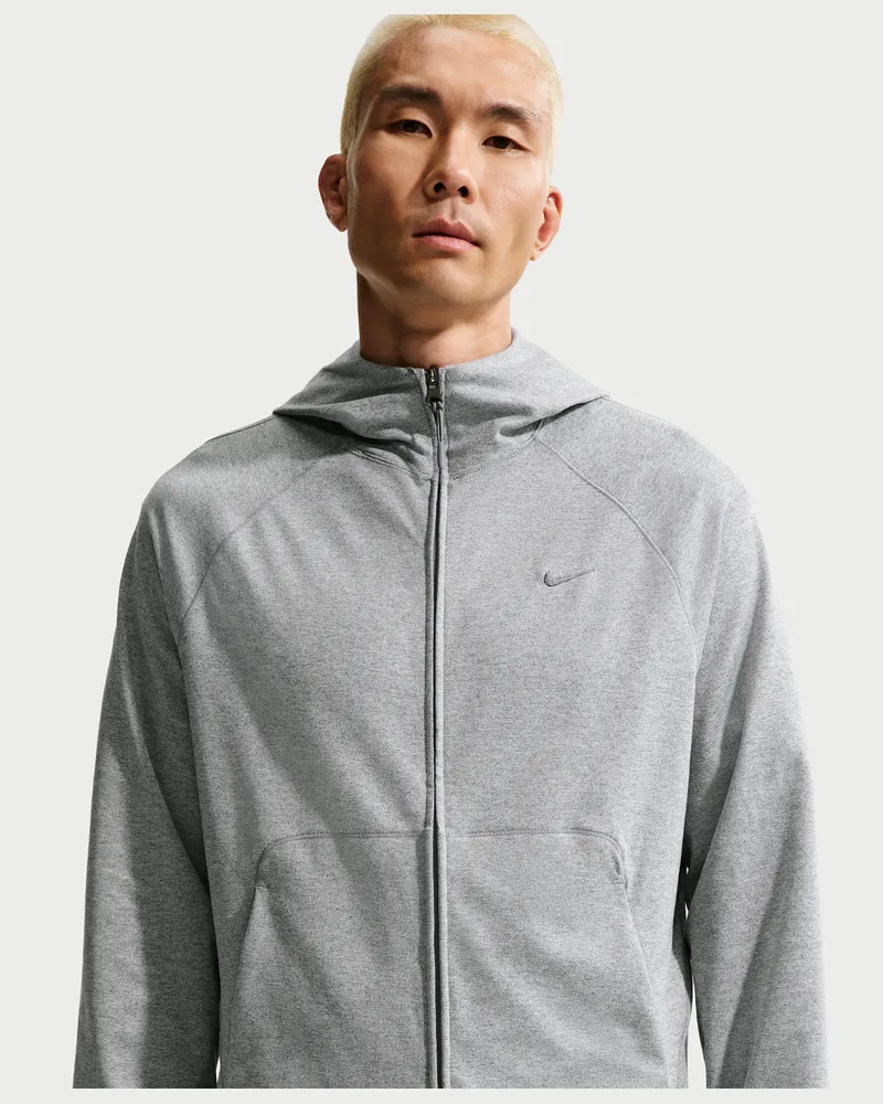 Nike Primary NanoKnit Performance-Kapuzenjacke mit Dri-FIT-Technologie und UV-Schutz für Herren - Grau Grau