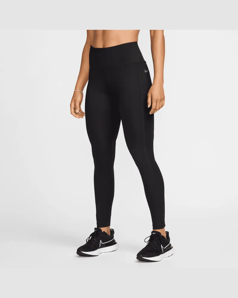 Nike Epic Fast Lauf-Leggings mit Tasche und mittelhohem Bund für Damen - Schwarz Schwarz