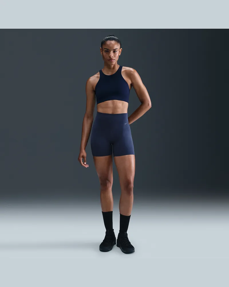 Nike Zenvy Bike Shorts mit hohem Bund (Damen, ca. 12,5 cm) - Blau Blau