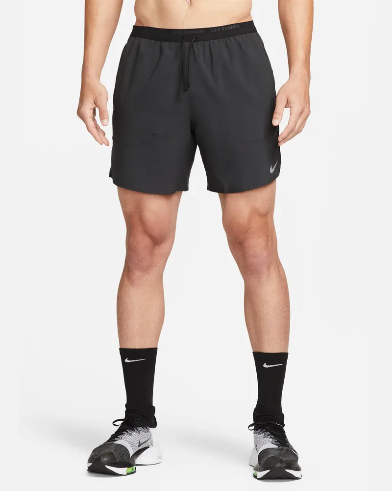 Nike Stride Dri-FIT-Laufshorts mit Futter für Herren (ca. 18 cm) - Schwarz Schwarz