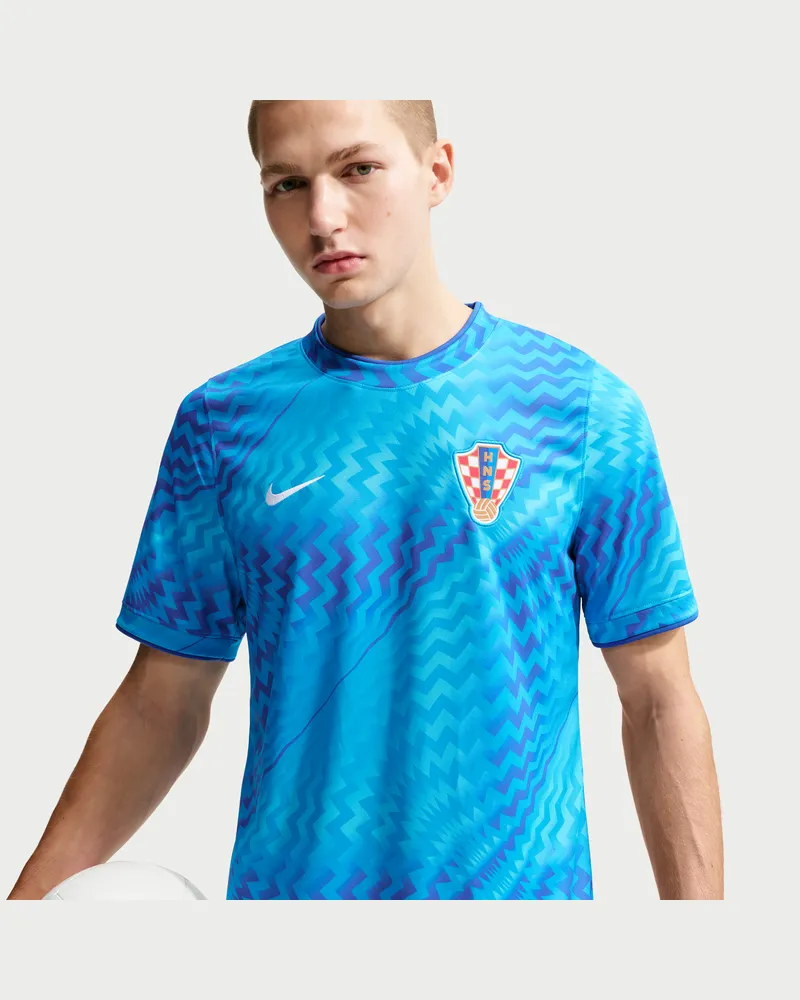 Nike Kroatien 2026  Dri-FIT Pre-Match Fußball-Kurzarmshirt Pre-Match (Herren) - Blau Blau