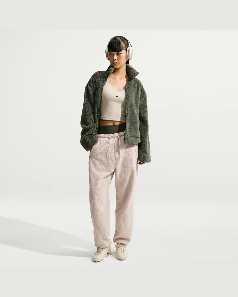 Nike Oversize-Fleecehose mit mittelhohem Bund (Damen) - Braun Braun