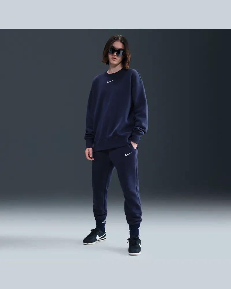 Nike Sportswear Phoenix Fleece Damen-Trainingshose mit mittelhohem Bund - Blau Blau