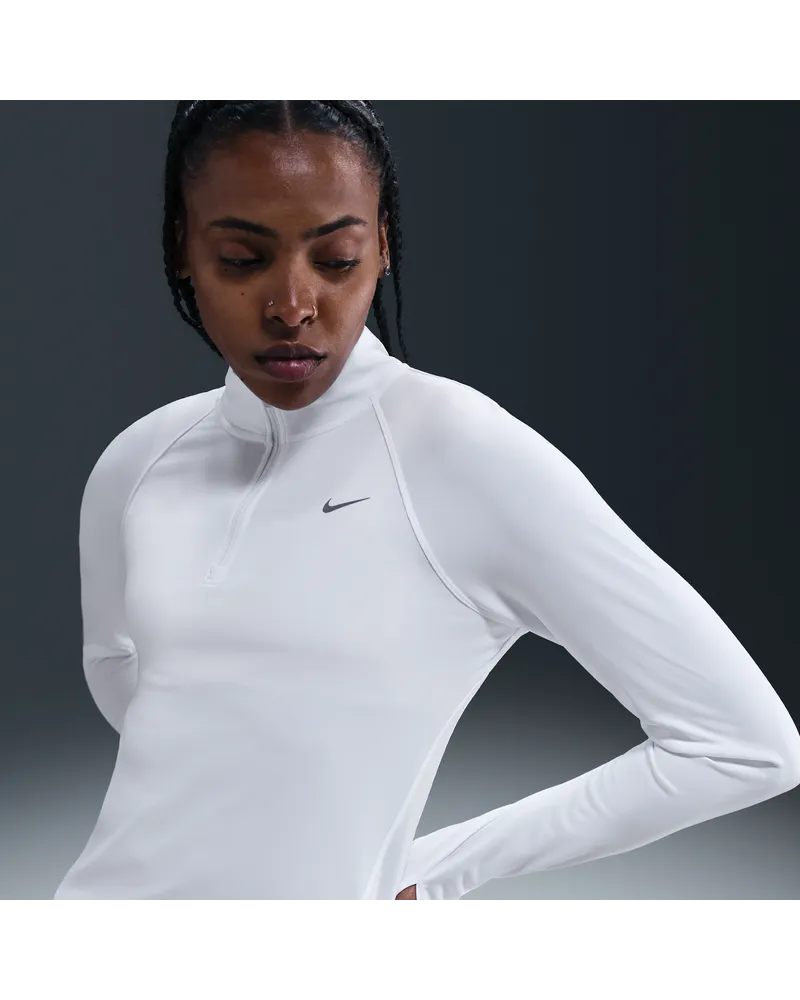 Nike Tempo Dri-FIT Lauf-Tanktop mit Viertelreißverschluss (Damen) - Weiß Weiß