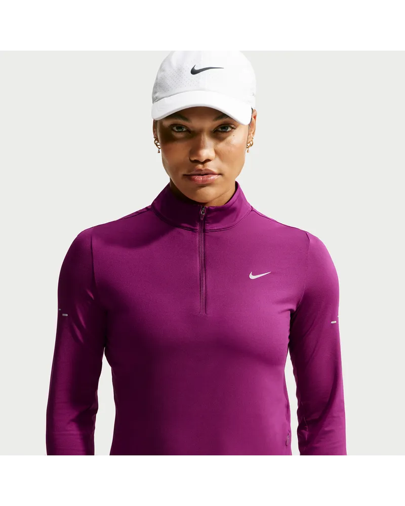 Nike Swift Dri-FIT UV-Laufoberteil mit Viertelreißverschluss (Damen) - Rot Rot