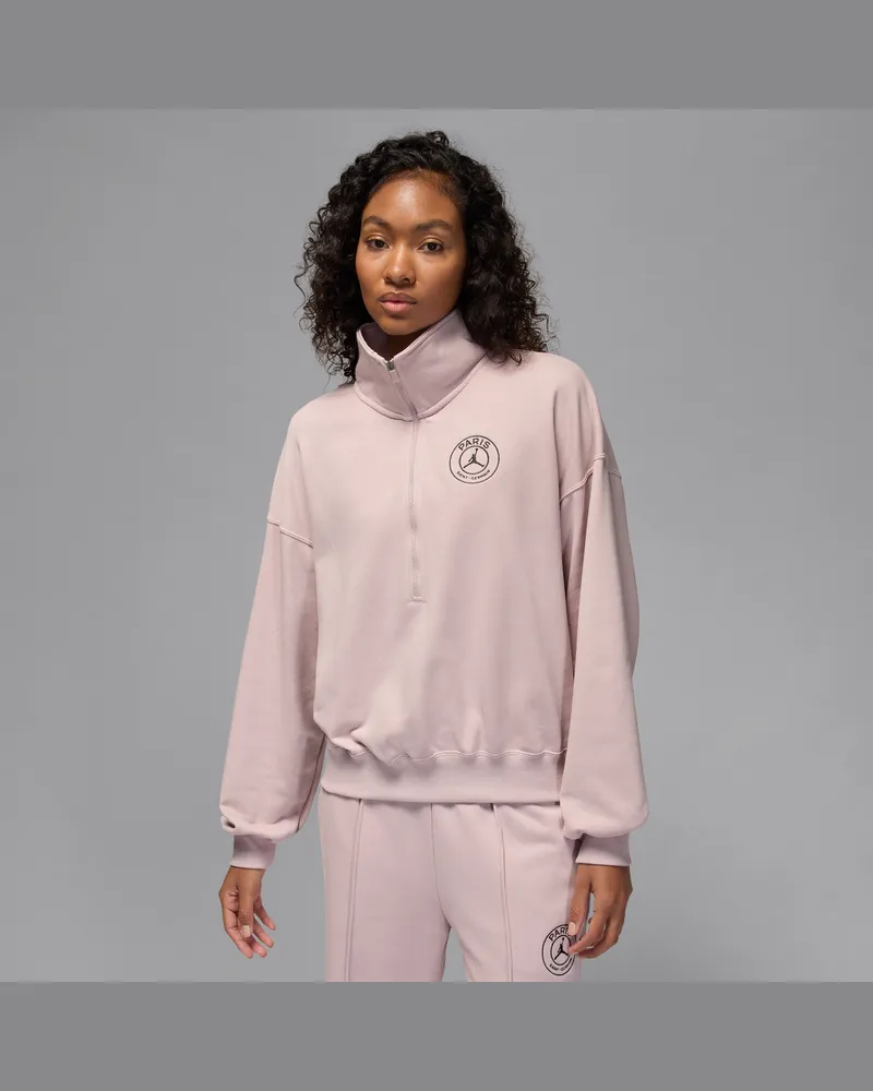 Nike Paris Saint-Germain Damen-Fleecepullover mit halbem Reißverschluss - Pink Pink