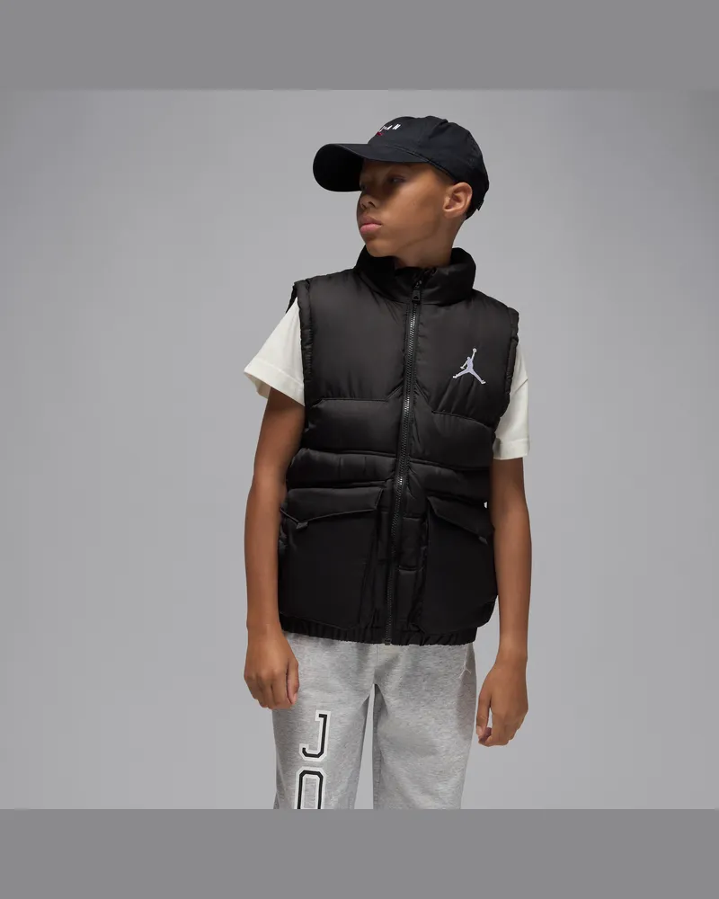 Jordan gefüllte Puffer-Weste (ältere Kinder) - Schwarz Schwarz
