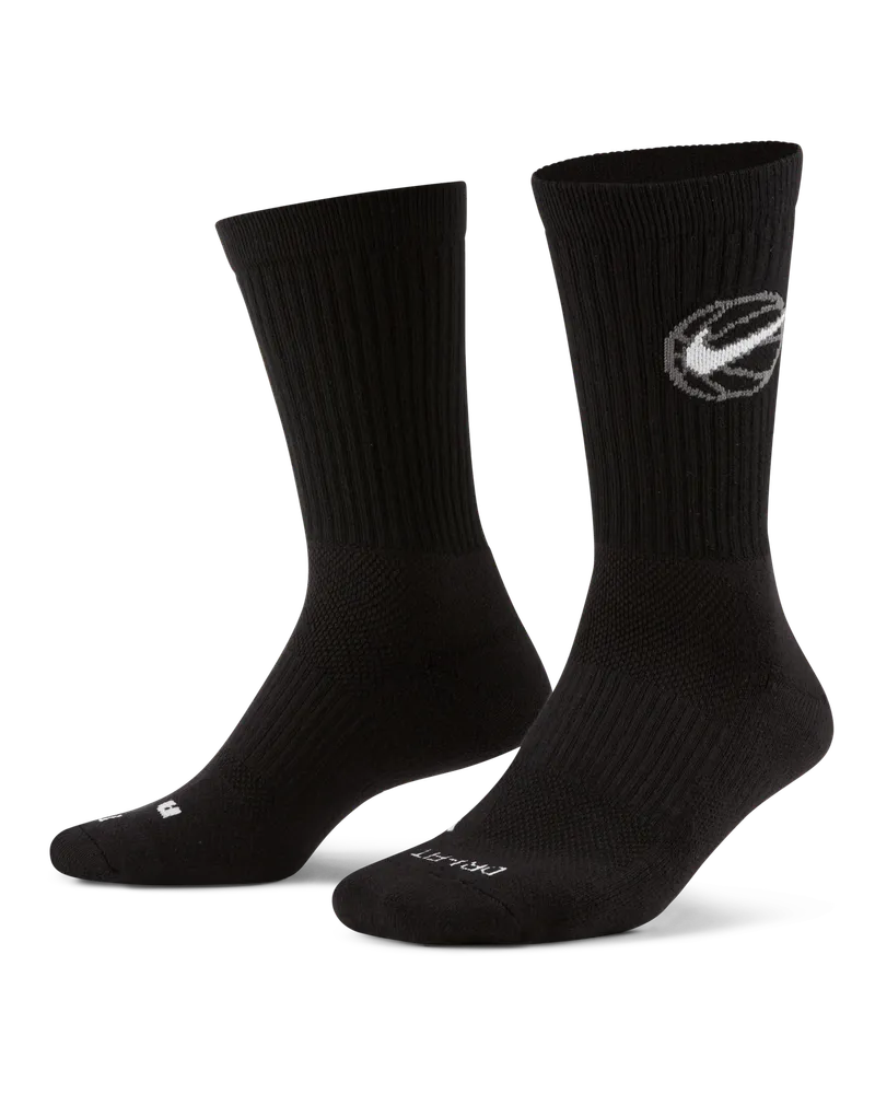 Nike Everyday Crew Basketballsocken (3 Paar) - Schwarz Schwarz